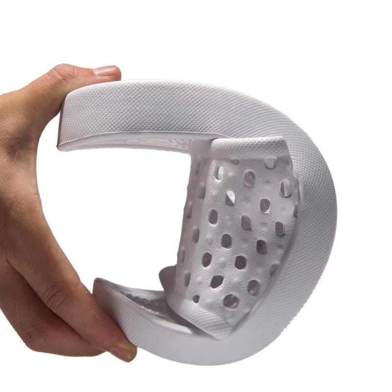 WOTTE Shower Sandals Women Quick Drying Bath Slippers Non Slip Dorm Shoes Size 9 White - Image 5